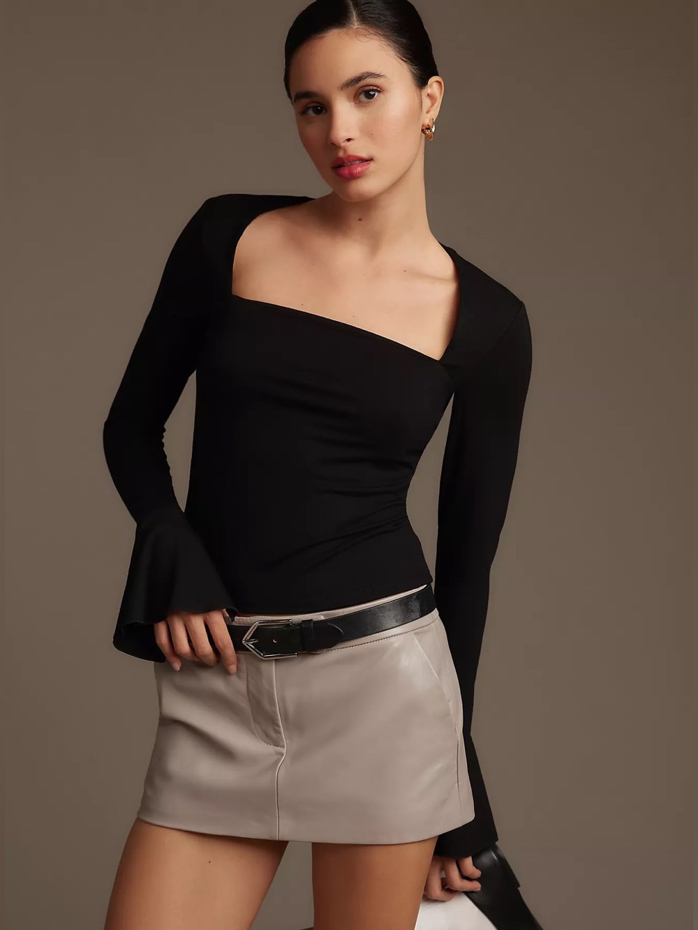 Reformation Lucca Long-Sleeve Knit Top Size Medium